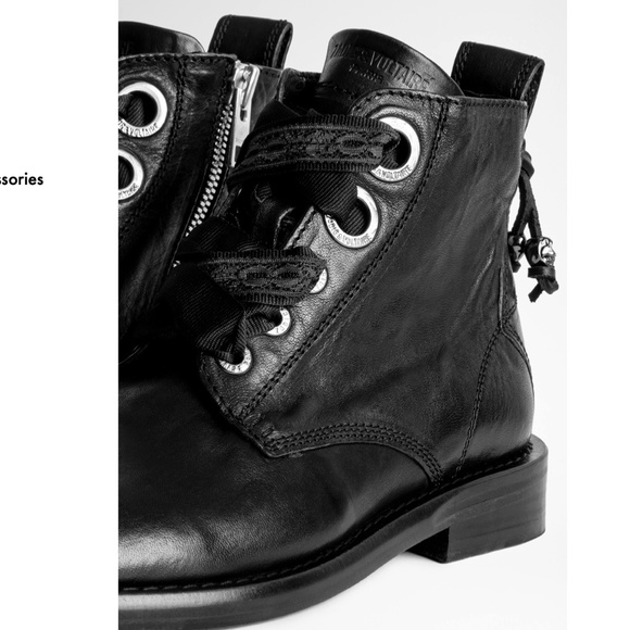 Zadig & Voltaire Laureen Roma High-Top Boots sz 7 in BLACK - Picture 5 of 10